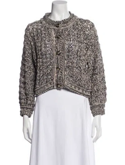 Pre-owned Ba&sh Patterned Long Sleeve Top In Neutral