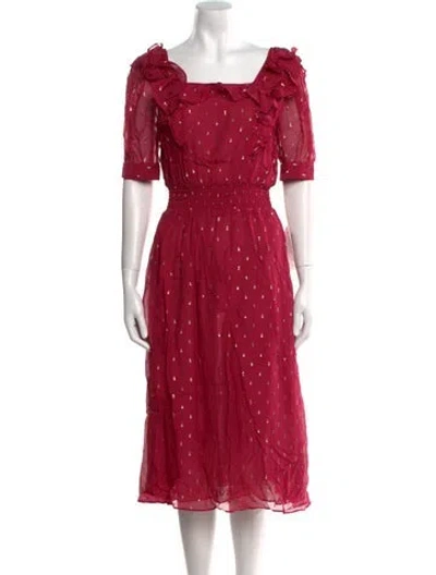Pre-owned Ba&sh Patterned Midi Length Dress W/ Tags