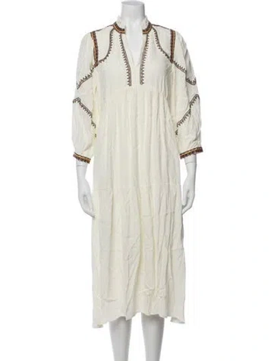 Pre-owned Ba&sh Patterned Midi Length Dress W/ Tags In Neutrals