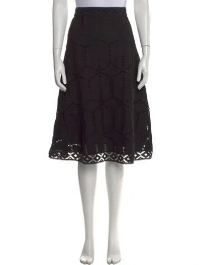Pre-owned Ba&sh Patterned Midi Length Skirt In Black