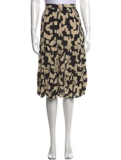 Pre-owned Ba&sh Patterned Midi Length Skirt In Black