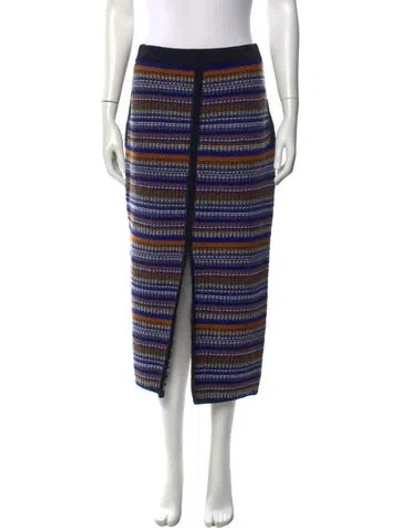 Pre-owned Ba&sh Patterned Midi Length Skirt In Blue