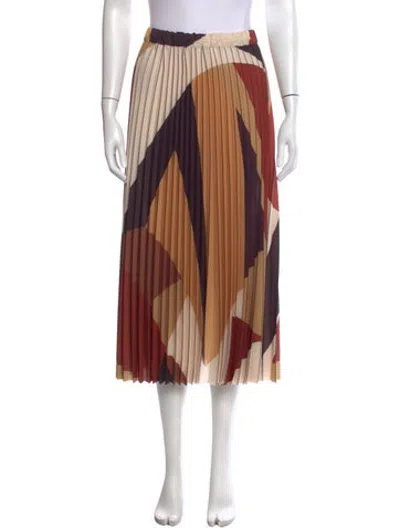 Pre-owned Ba&sh Patterned Midi Length Skirt In Brown