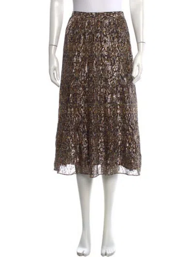 Pre-owned Ba&sh Patterned Midi Length Skirt In Metallic