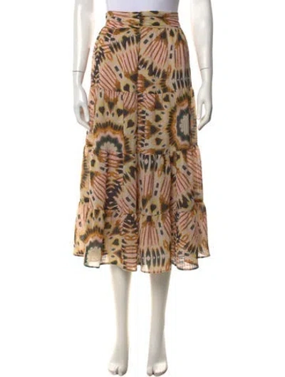 Pre-owned Ba&sh Patterned Midi Length Skirt In Neutrals