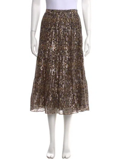 Pre-owned Ba&sh Patterned Midi Length Skirt In Neutrals