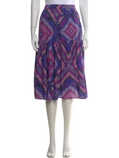 Pre-owned Ba&sh Patterned Midi Length Skirt In Purple