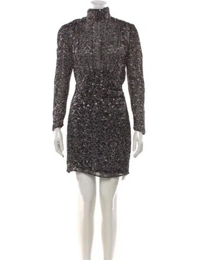 Pre-owned Ba&sh Patterned Mini Dress In Black