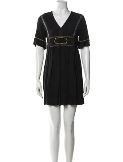 Pre-owned Ba&sh Patterned Mini Dress In Black