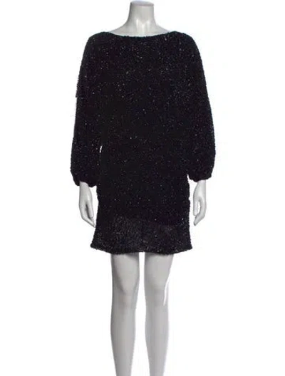 Pre-owned Ba&sh Patterned Mini Dress In Black