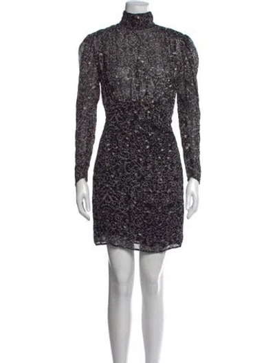 Pre-owned Ba&sh Patterned Mini Dress In Black/metallic
