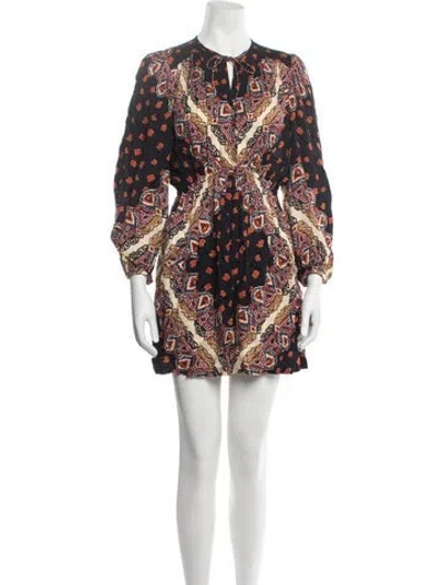 Pre-owned Ba&sh Patterned Mini Dress In Blue