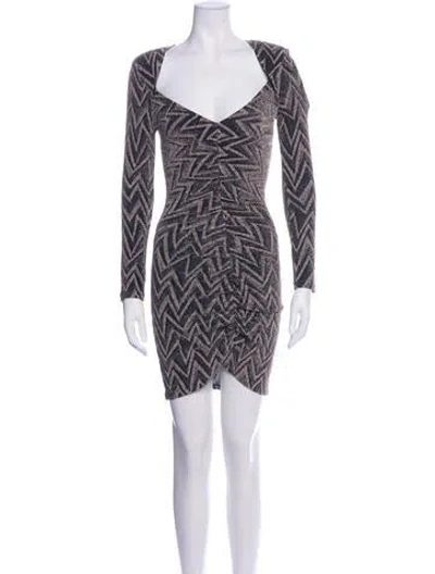 Pre-owned Ba&sh Patterned Mini Dress In Brown