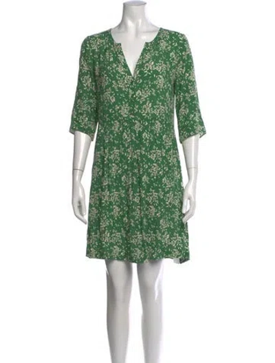 Pre-owned Ba&sh Patterned Mini Dress In Green