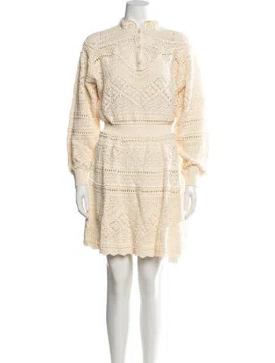 Pre-owned Ba&sh Patterned Mini Dress In Neutrals
