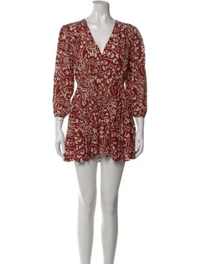Pre-owned Ba&sh Patterned Mini Dress In Red