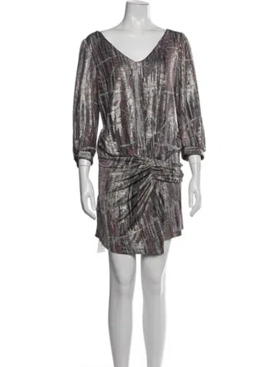 Pre-owned Ba&sh Patterned Mini Dress In White