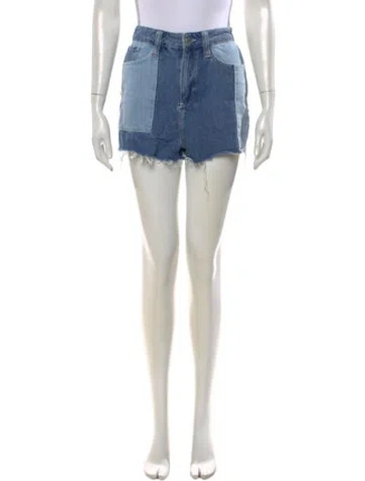Pre-owned Ba&sh Patterned Mini Shorts In Blue