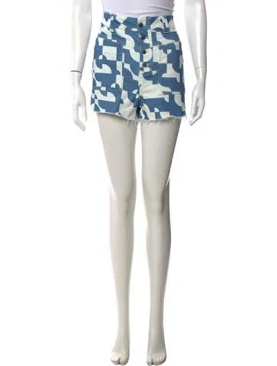 Pre-owned Ba&sh Patterned Mini Shorts In White