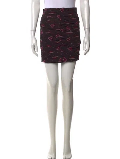 Pre-owned Ba&sh Patterned Mini Skirt In Black