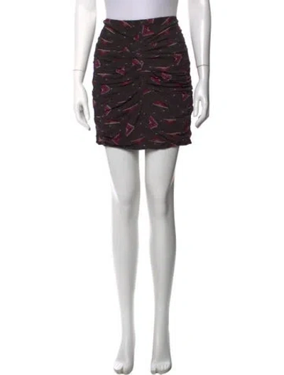 Pre-owned Ba&sh Patterned Mini Skirt In Black/purple