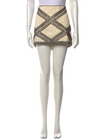 Pre-owned Ba&sh Patterned Mini Skirt In Multicolor