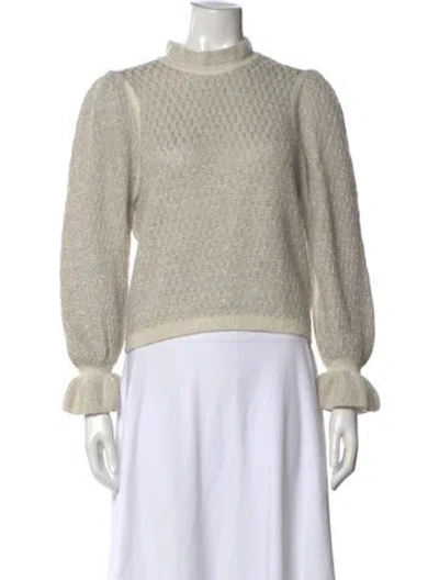 Pre-owned Ba&sh Patterned Mock Neck Sweater In Neutrals