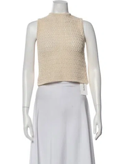 Pre-owned Ba&sh Patterned Mock Neck Sweater In Neutrals