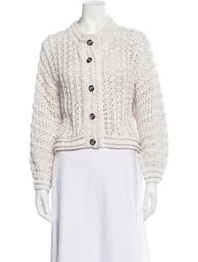 Pre-owned Ba&sh Patterned Open Front Sweater In Metallic/neutrals