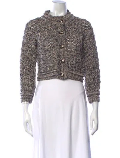 Pre-owned Ba&sh Patterned Open Front Sweater In Multi