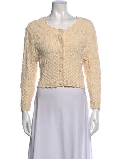 Pre-owned Ba&sh Patterned Open Front Sweater In Neutrals