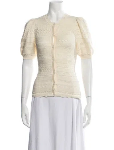 Pre-owned Ba&sh Patterned Open Front Sweater In Neutrals