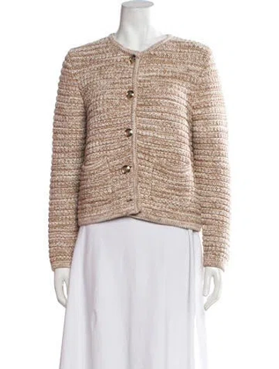 Pre-owned Ba&sh Patterned Open Front Sweater In Neutrals