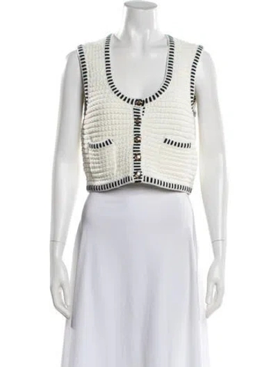 Pre-owned Ba&sh Patterned Scoop Neck Sweater In Neutral