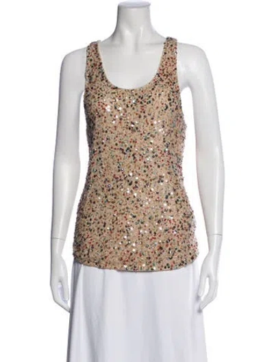 Pre-owned Ba&sh Patterned Scoop Neck Top In Grey