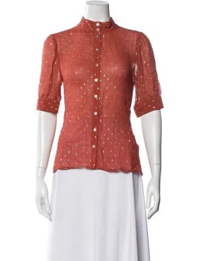 Pre-owned Ba&sh Patterned Three-quarter Sleeve Blouse In Multi