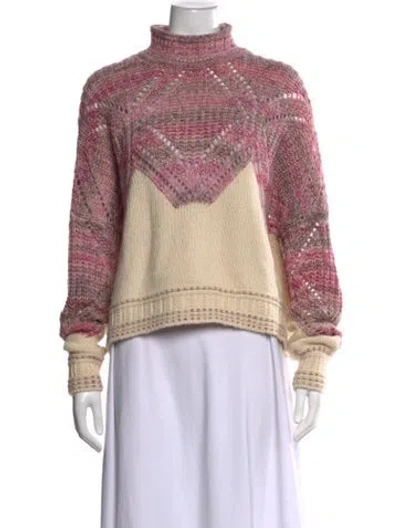 Pre-owned Ba&sh Patterned Turtleneck Sweater In Pink