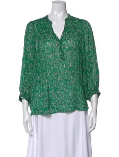 Pre-owned Ba&sh Patterned V-neck Blouse