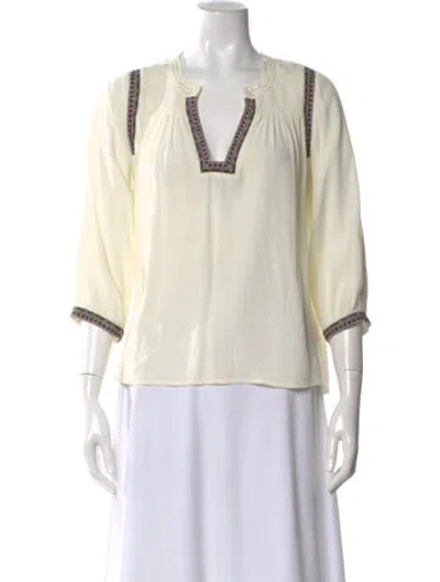 Pre-owned Ba&sh Patterned V-neck Blouse In Neutral