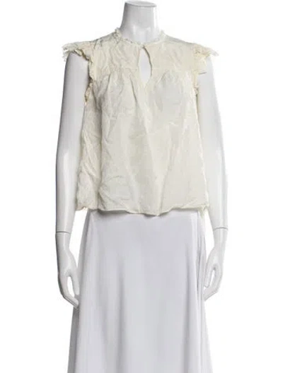 Pre-owned Ba&sh Patterned V-neck Blouse In Neutral