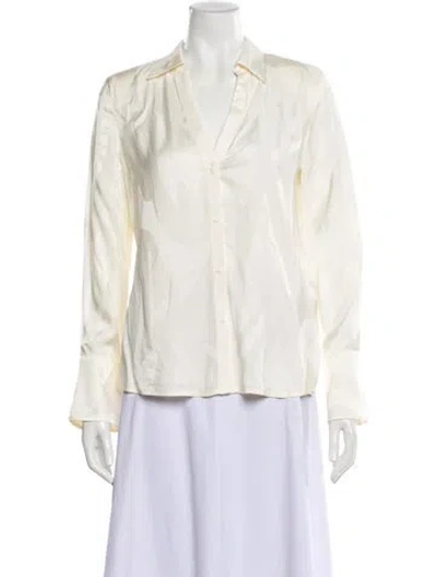 Pre-owned Ba&sh Patterned V-neck Blouse In Neutral