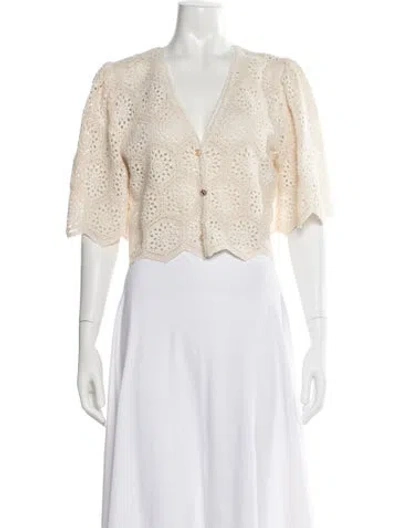 Pre-owned Ba&sh Patterned V-neck Sweater In Neutral