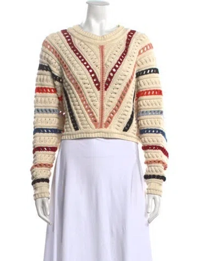 Pre-owned Ba&sh Patterned V-neck Sweater In Neutral