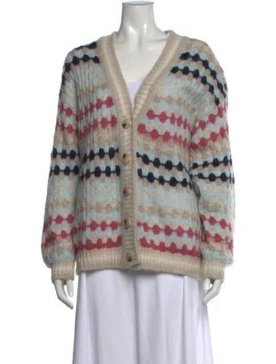 Pre-owned Ba&sh Patterned V-neck Sweater In Neutrals