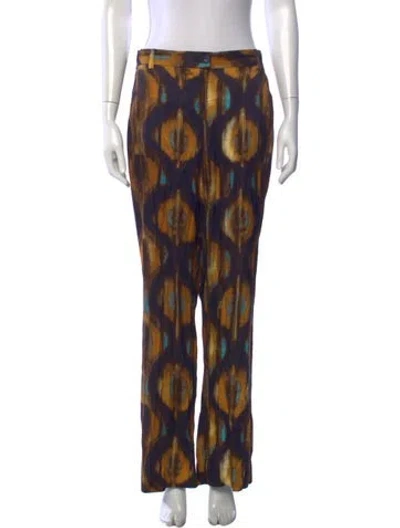 Pre-owned Ba&sh Patterned Wide Leg Pants In Blue