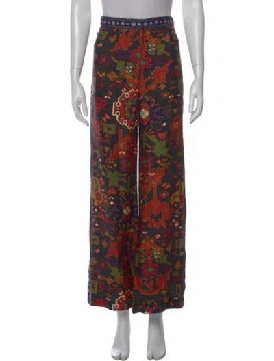 Pre-owned Ba&sh Patterned Wide Leg Pants In Multi
