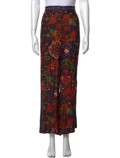 Pre-owned Ba&sh Patterned Wide Leg Pants In Multicolor