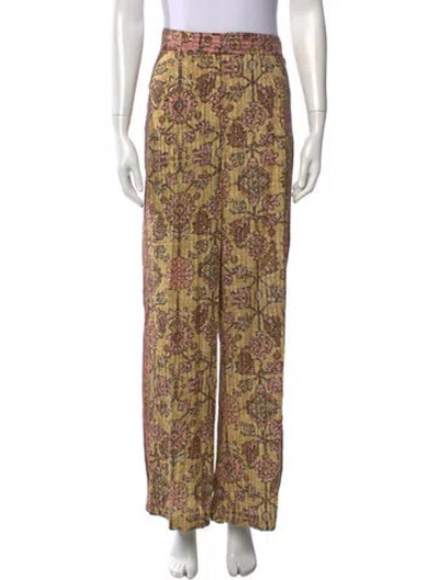 Pre-owned Ba&sh Patterned Wide Leg Pants In Multicolor