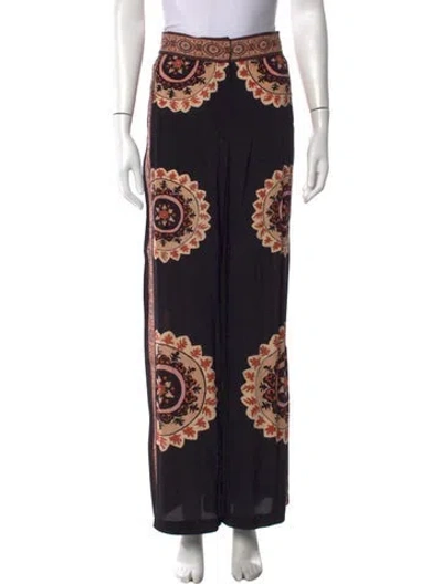 Pre-owned Ba&sh Patterned Wide Leg Pants W/ Tags In Black