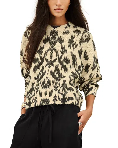 Ba&sh Ba & Sh Pauze Cropped Wool Blend Crewneck Sweater In Neutral